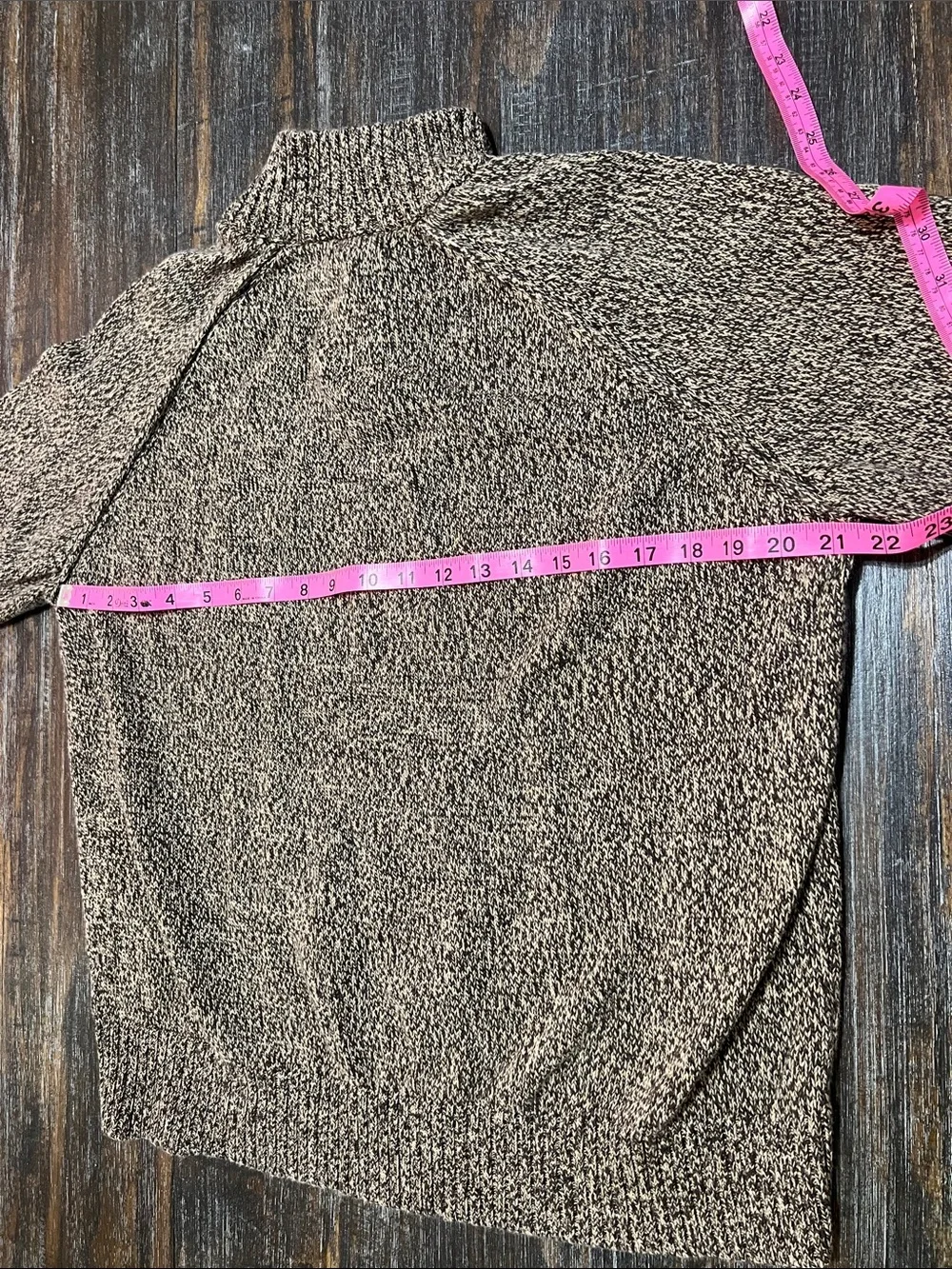 Men's Marled Turtleneck Button Sweater — Brown 100% Cotton